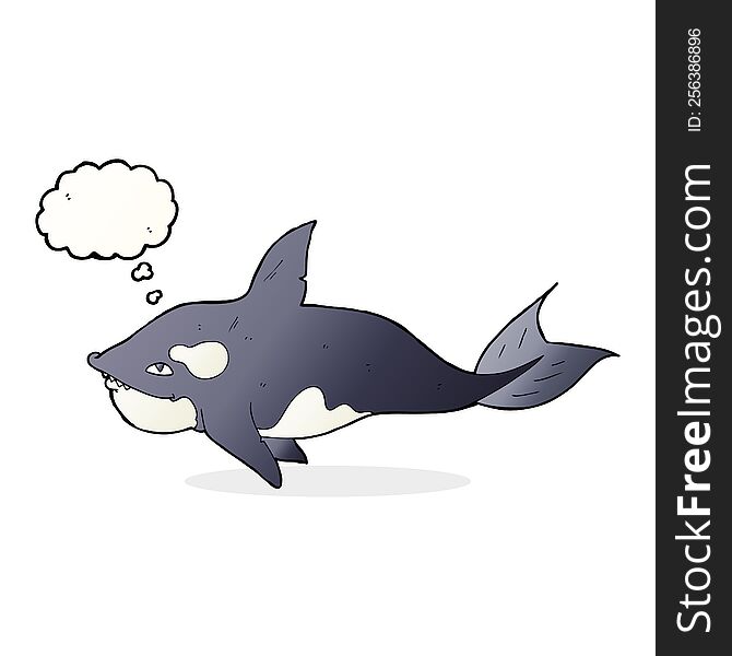 cartoon killer whale with thought bubble