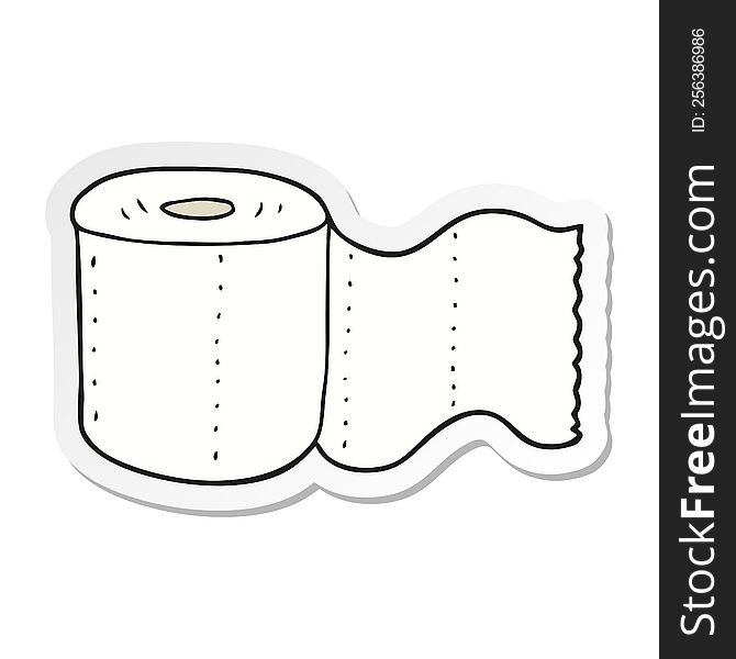 sticker of a cartoon toilet paper