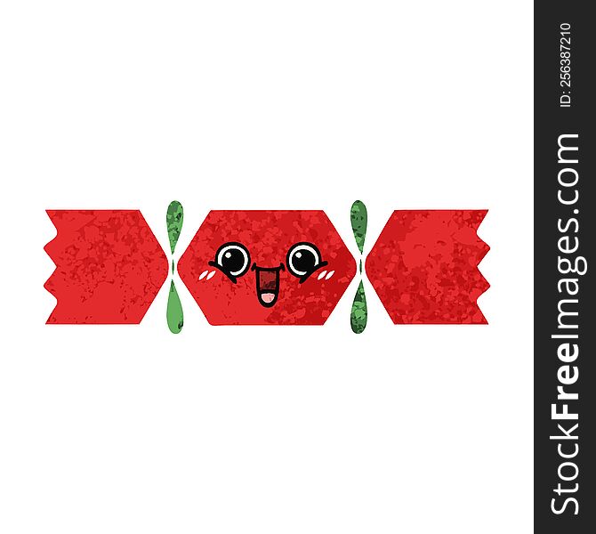 retro illustration style cartoon christmas cracker