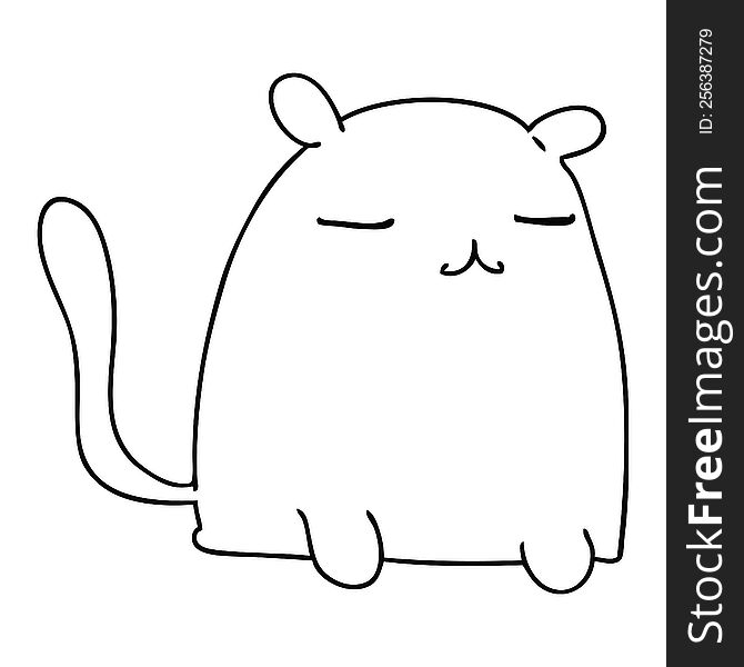 Quirky Line Drawing Cartoon Cat