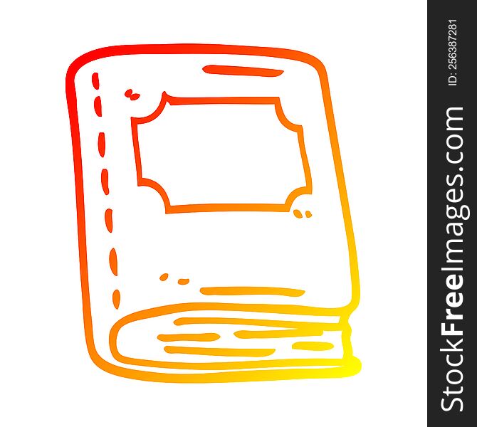 warm gradient line drawing of a cartoon reading book