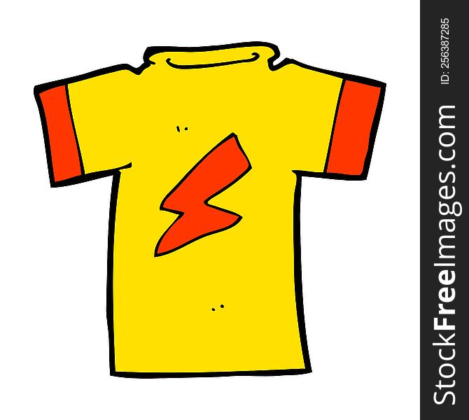 Cartoon T Shirt With Lightning Bolt