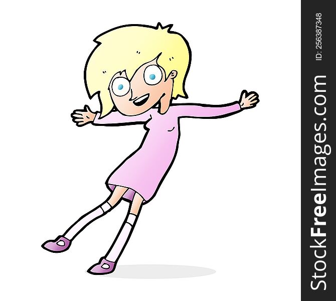 Cartoon Crazy Excited Girl