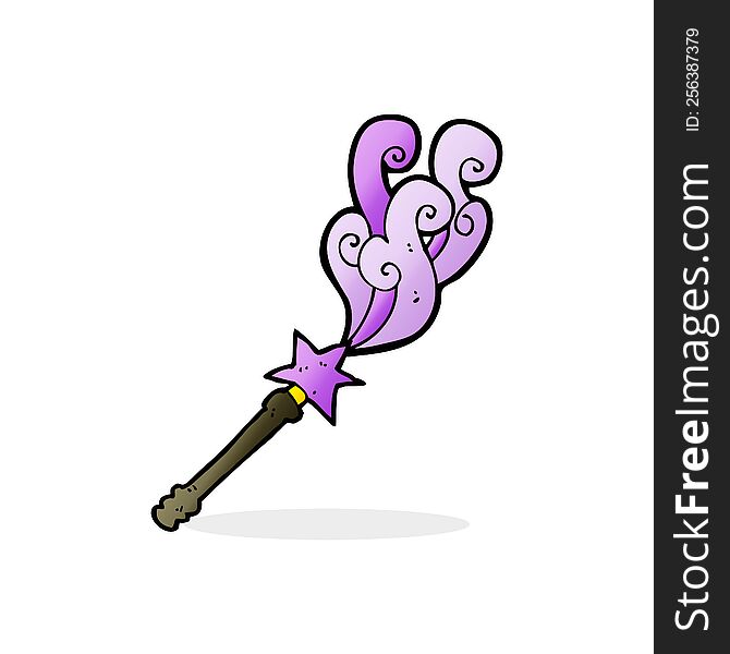 cartoon magic wand casting spell