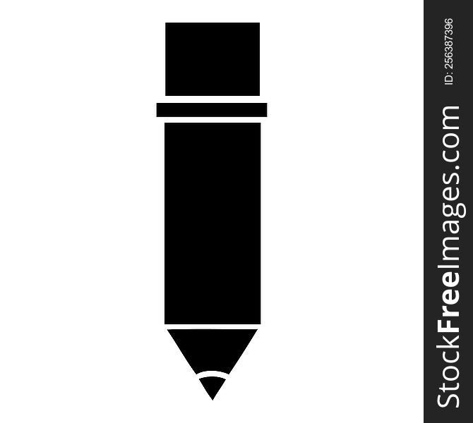 Flat Symbol Of A Pencil
