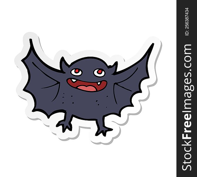Sticker Of A Cartoon Vampire Bat