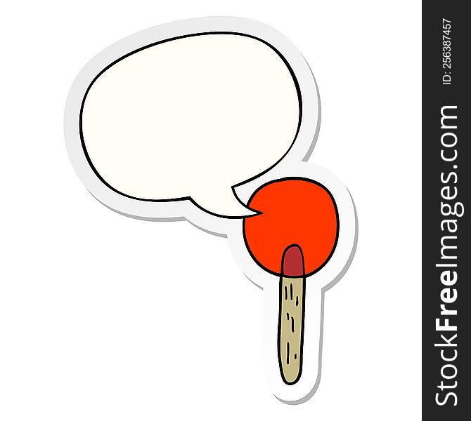 Cartoon Candy Lollipop And Speech Bubble Sticker
