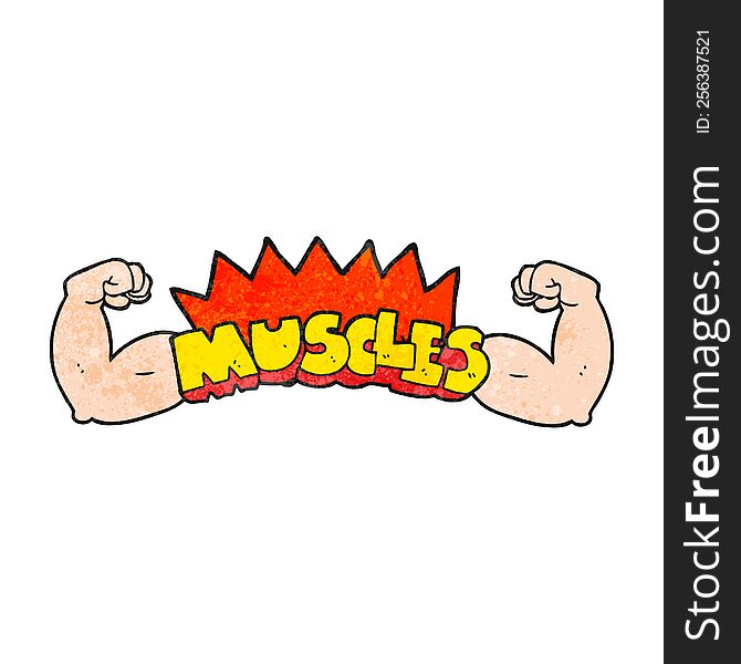 textured cartoon muscles symbol