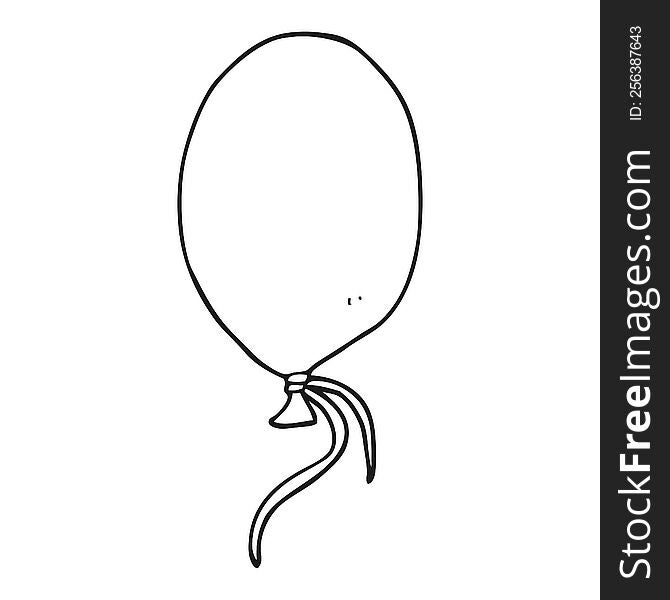 freehand drawn black and white cartoon balloon