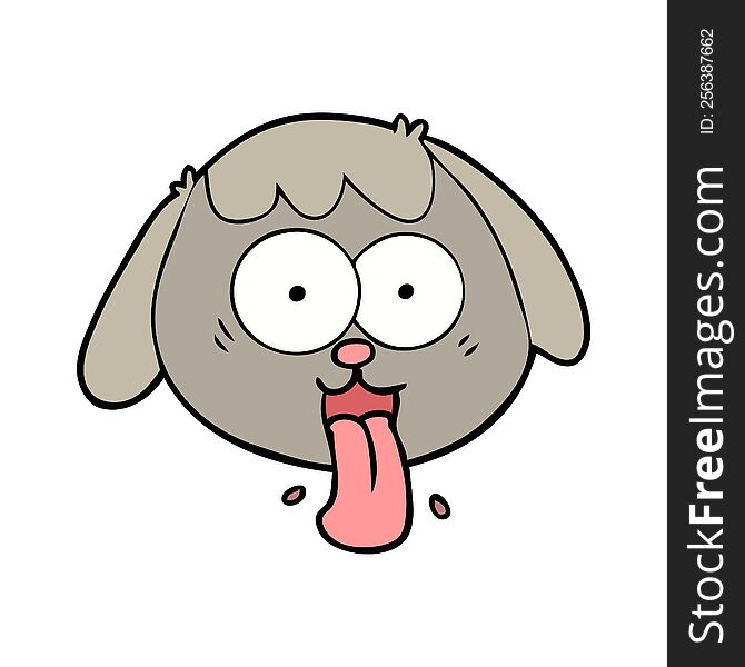 cartoon dog face panting. cartoon dog face panting