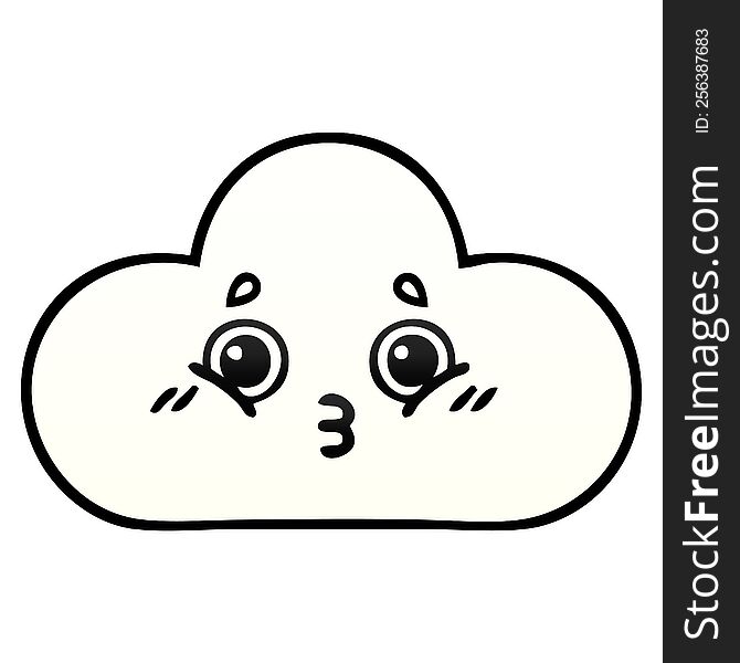 gradient shaded cartoon of a cloud