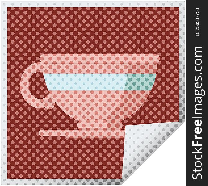 coffee cup graphic vector illustration square sticker. coffee cup graphic vector illustration square sticker