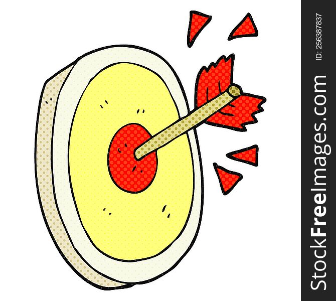 freehand drawn cartoon arrow hitting target