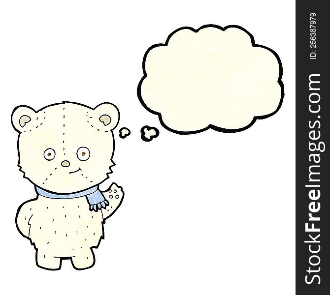 Cute Cartoon Polar Bear With Thought Bubble