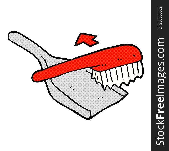 Cartoon Dust Pan And Brush