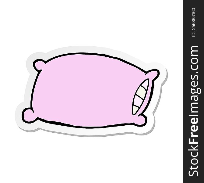 Sticker Of A Cartoon Pillow