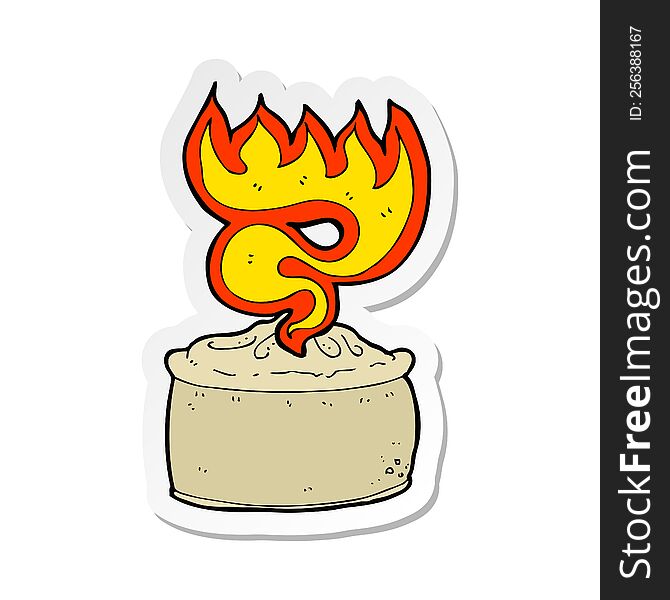 sticker of a cartoon hot pie