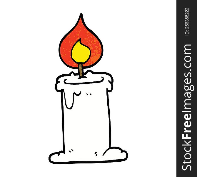 cartoon doodle candle burning