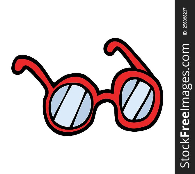 Hand Drawn Doodle Style Cartoon Spectacles