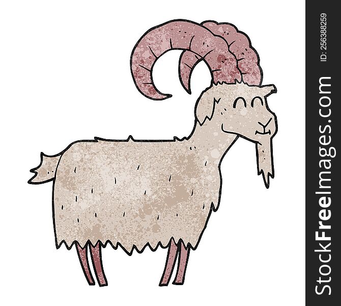 freehand textured cartoon goat