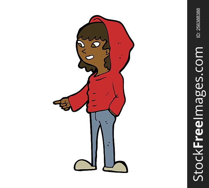 cartoon pointing teenager