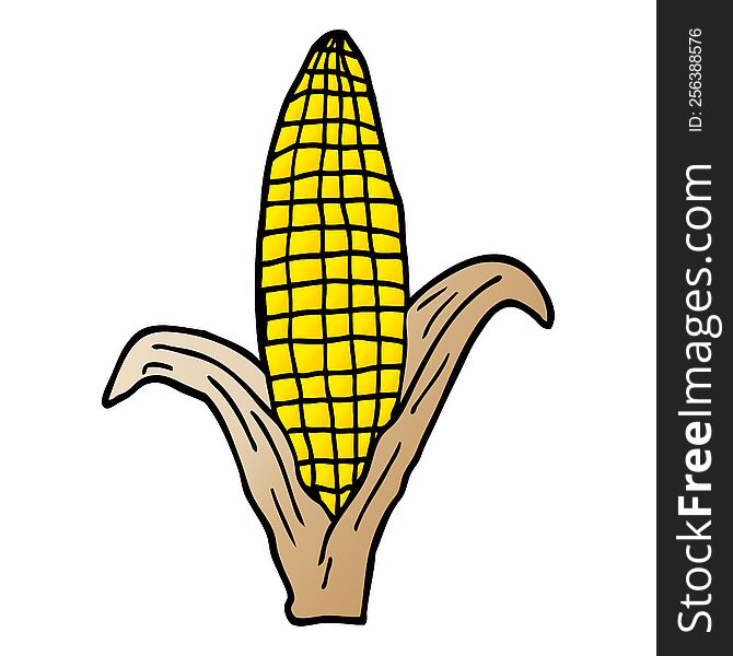 Cartoon Doodle Corn On Cob