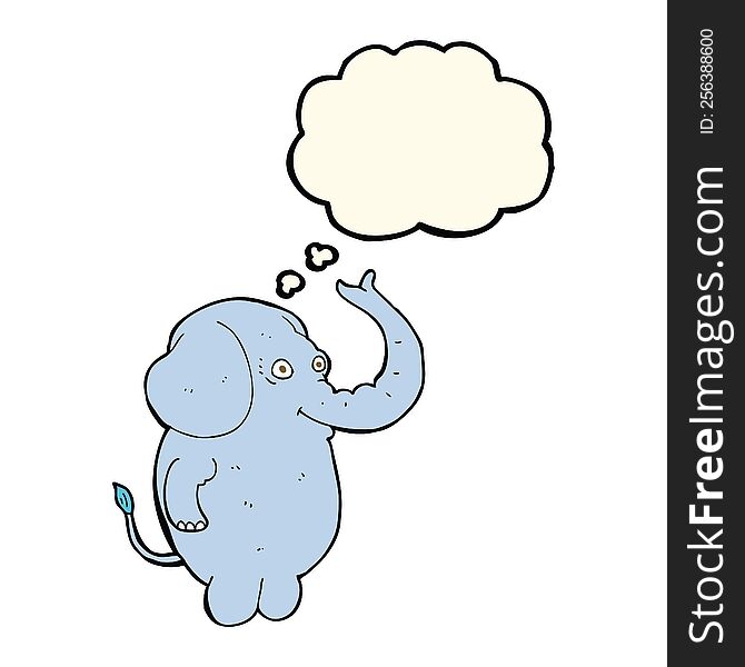 cartoon funny elephant with thought bubble