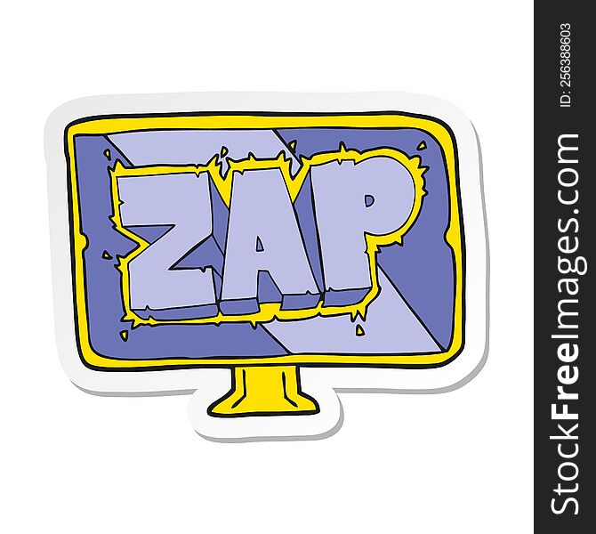 Sticker Of A Cartoon Zap Screen