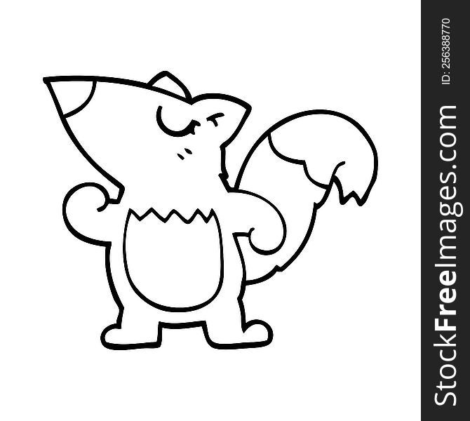 Line Drawing Cartoon Squirrel