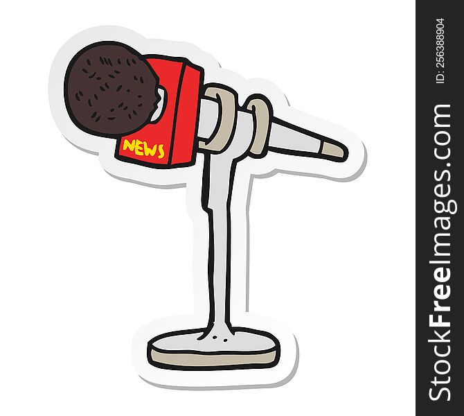 sticker of a cartoon microphone