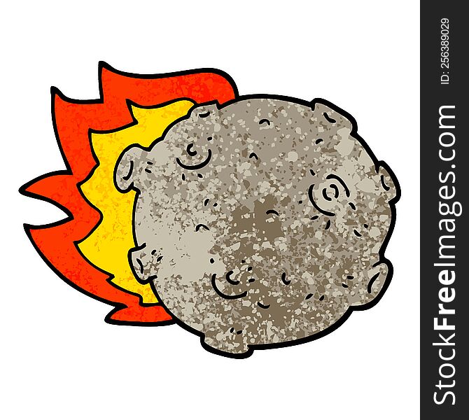 grunge textured illustration cartoon asteroid
