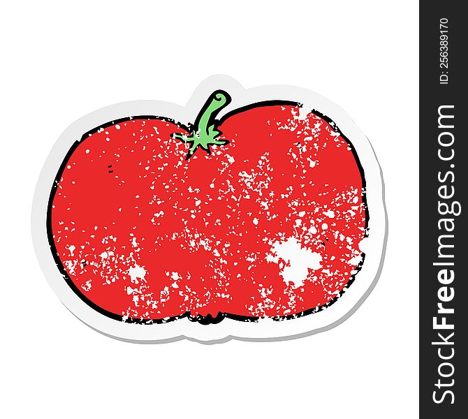 Distressed Sticker Of A Cartoon Tomato
