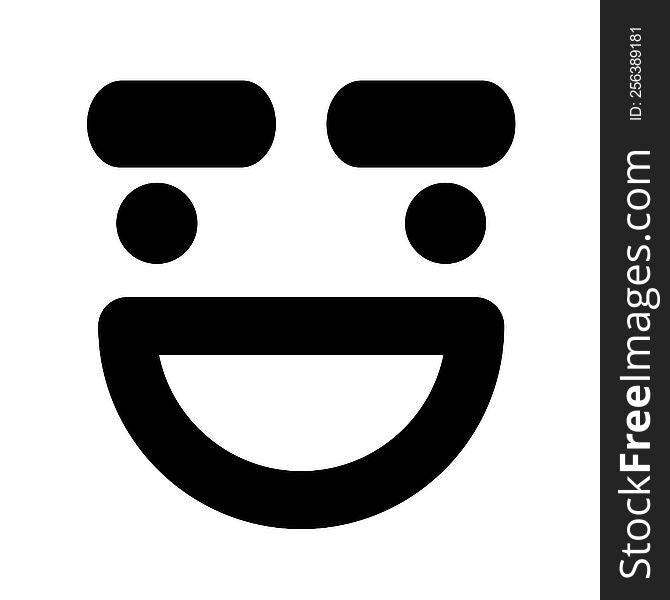 happy big eyebrow face icon