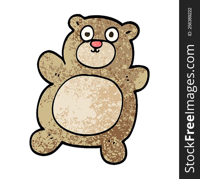 grunge textured illustration cartoon teddy bear