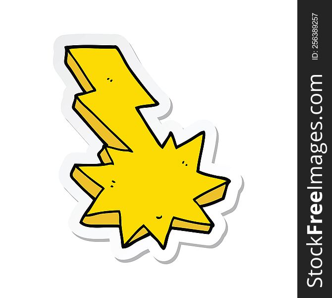 sticker of a cartoon lightning strike