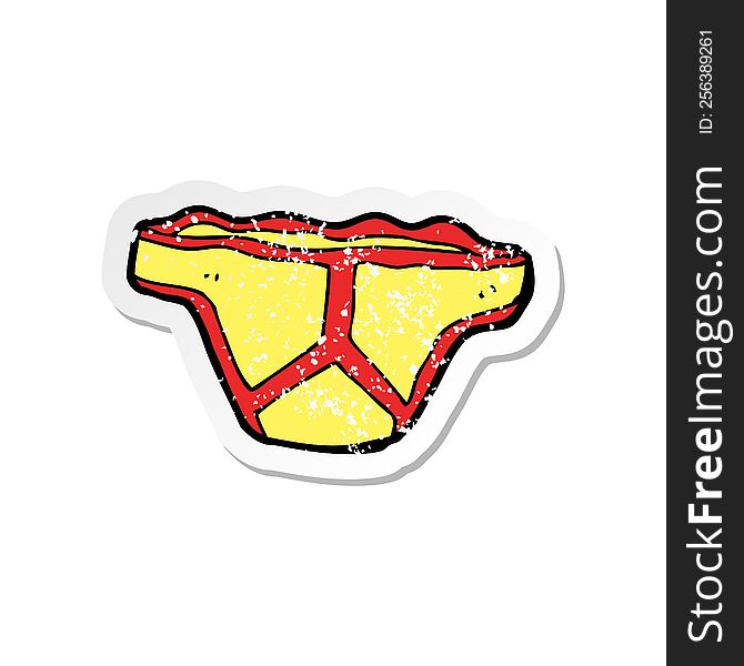 Retro Distressed Sticker Of A Cartoon Underpants