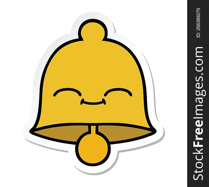 Sticker Of A Cute Cartoon Bell