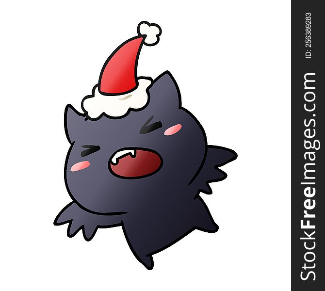 Christmas Gradient Cartoon Of Kawaii Bat
