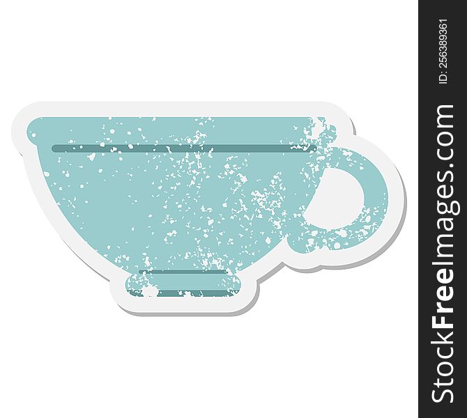 Coffee Cup Grunge Sticker