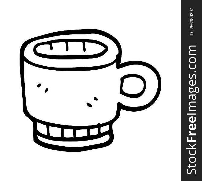 line drawing cartoon coffee mug