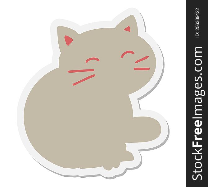 Cat Sitting Sticker