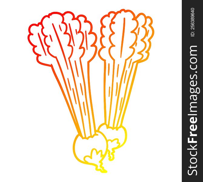 warm gradient line drawing of a Cartoon beetroots