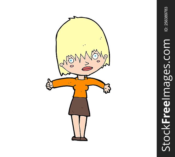 Cartoon Curious Woman