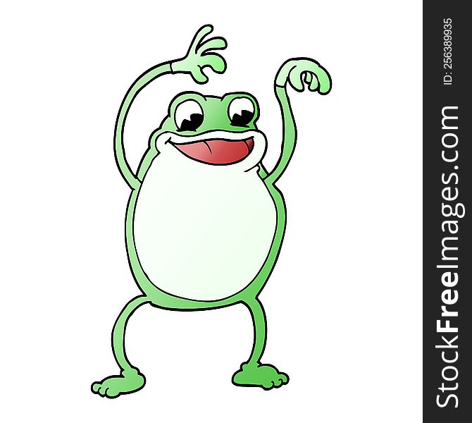 cartoon doodle frog