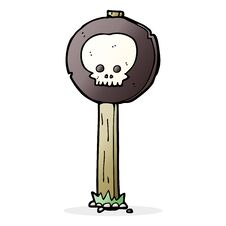 Cartoon Spooky Skull Signpost Stock Photo