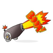 Cartoon Cannon Shooting Royalty Free Stock Images
