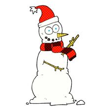 Cartoon Snowman Stock Photo