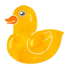Retro Cartoon Rubber Duck Royalty Free Stock Photo