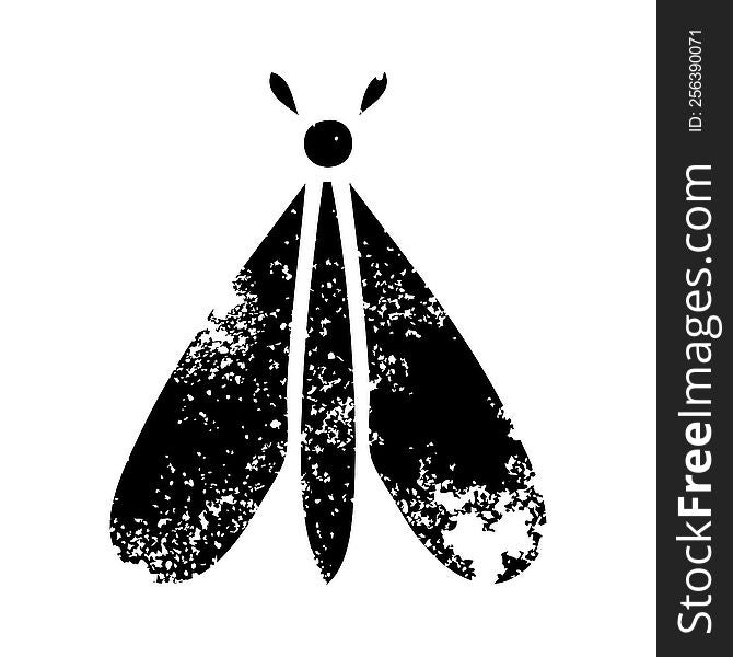 distressed symbol of a moth bug. distressed symbol of a moth bug