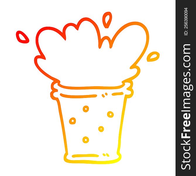 Warm Gradient Line Drawing Cartoon Fizzy Drink